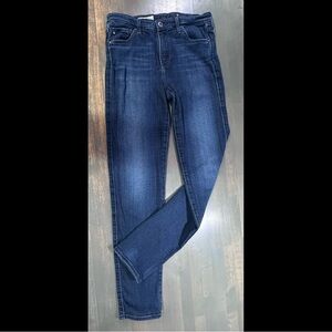 AG Adriano Goldschmied Dark Blue Mid Rise Cigarette m Jeans Sz 8